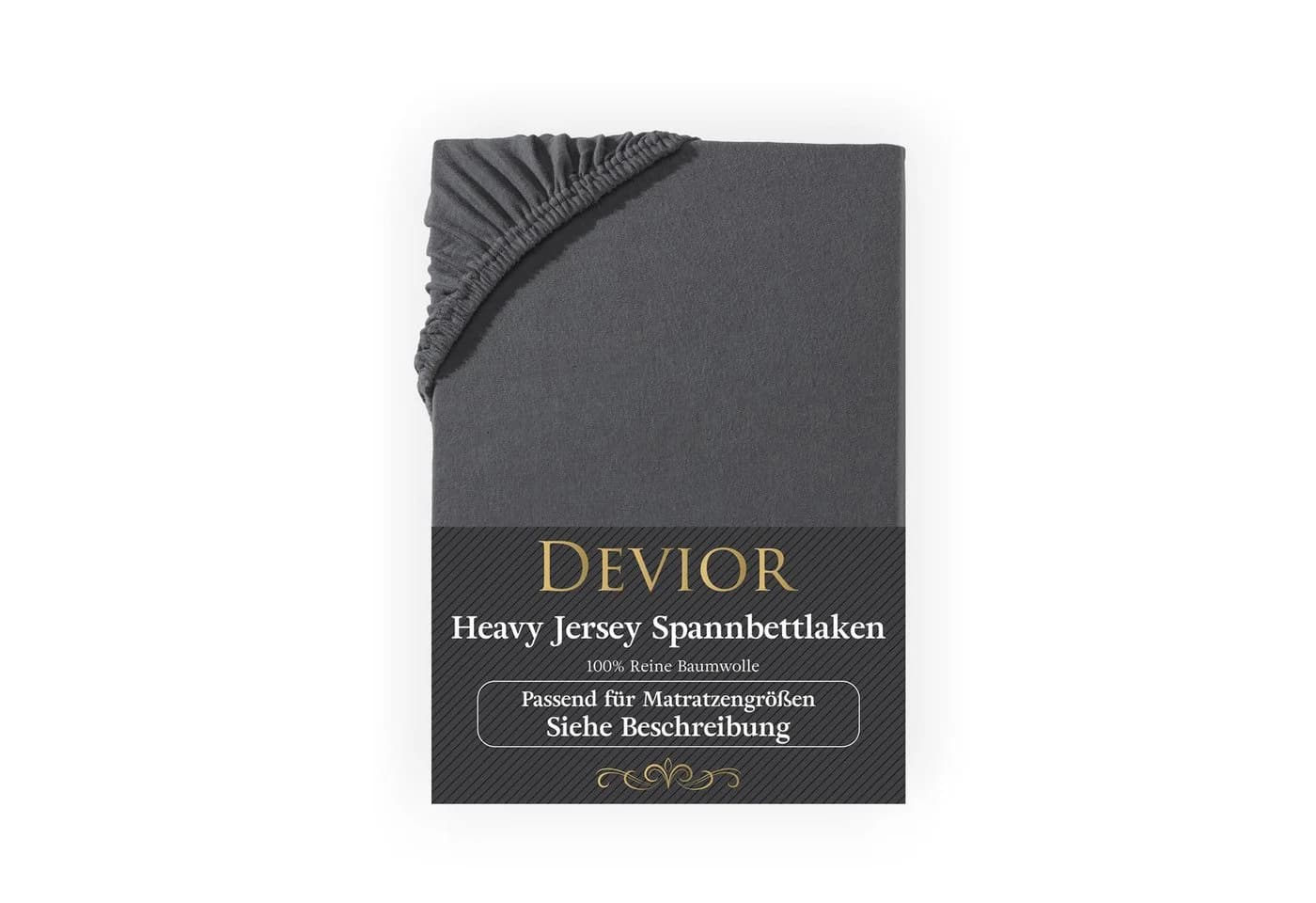 Devior Spannbettlaken Heavy Jersey Grau Blickdicht - Bild 2