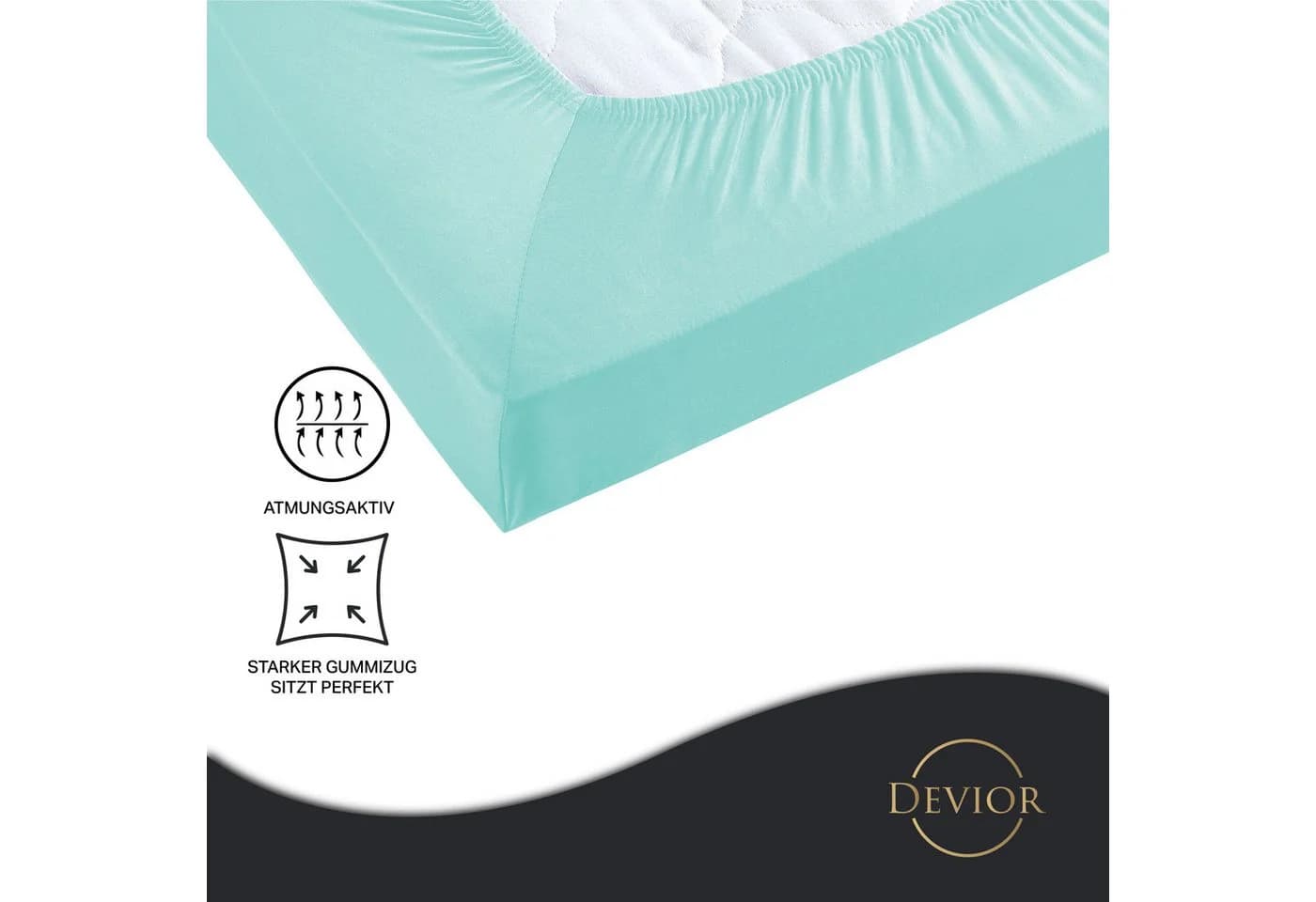 Devior Spannbettlaken Mikrofaser Blau Rundumgummizug