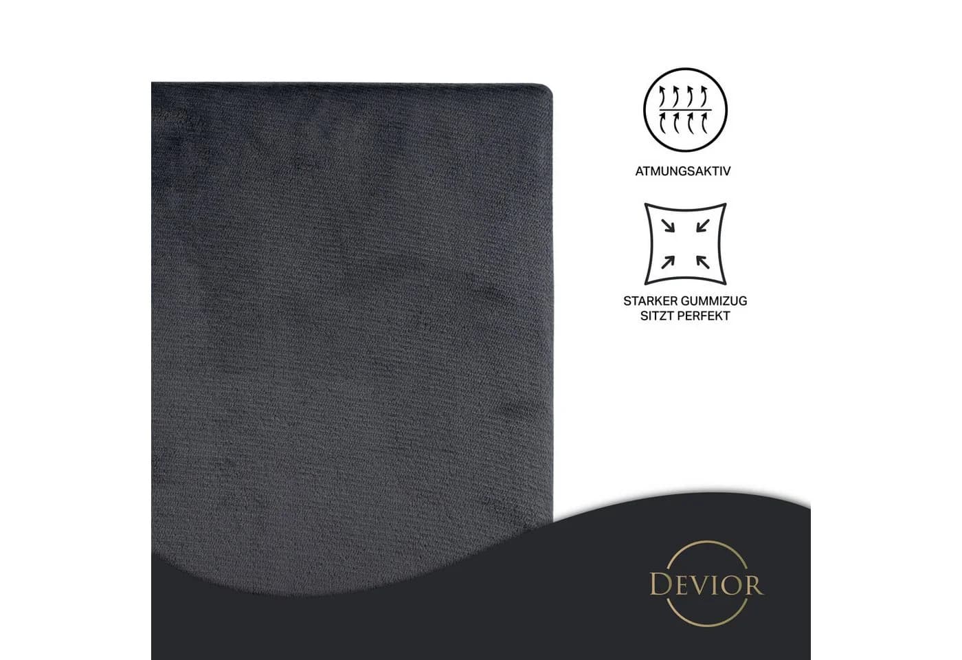 Devior Spannbettlaken Nicki-Plüsch Grau Cashmere-Touch 190g/m²