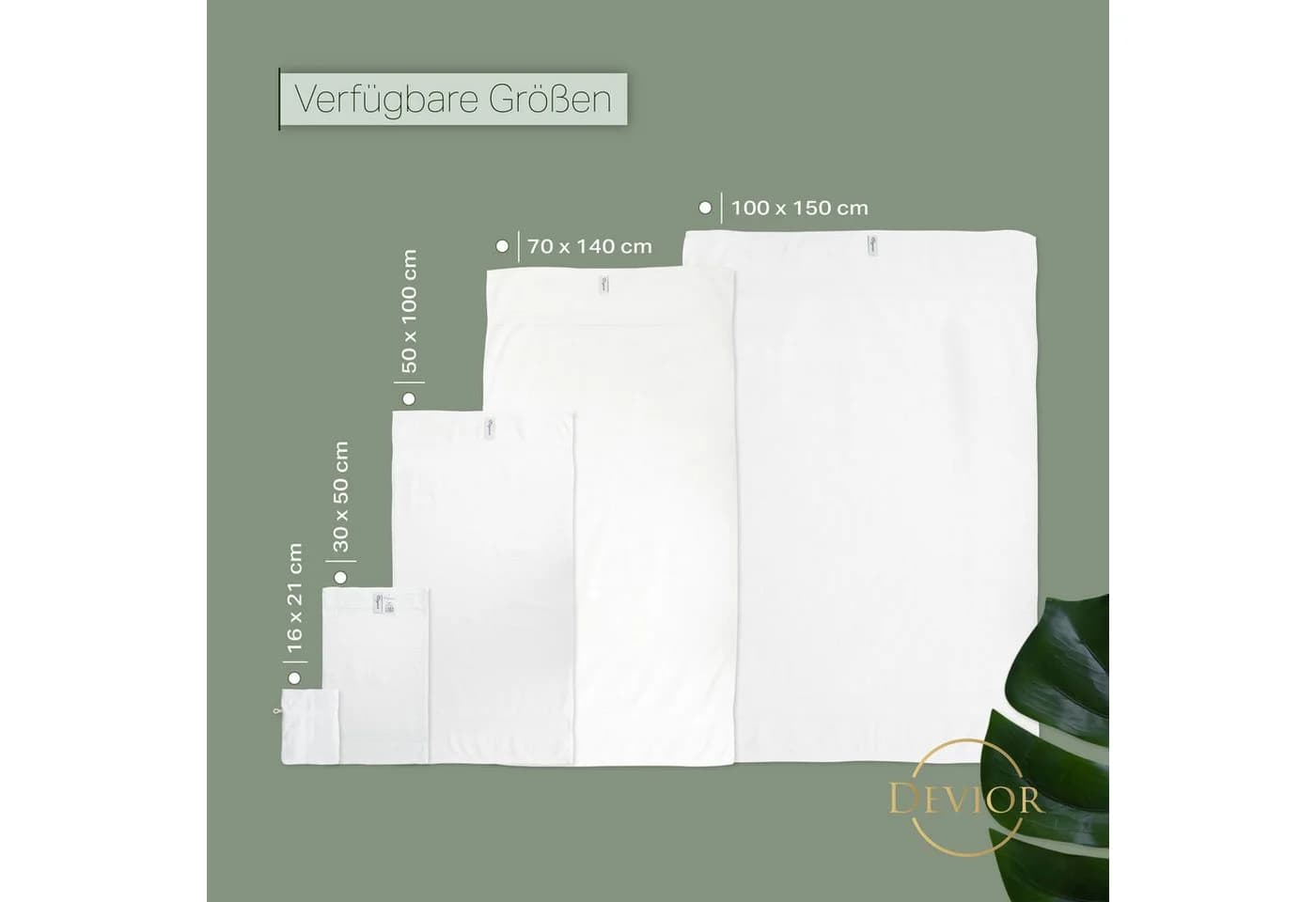 Devior Handtuch Set 4er 50x100 cm Baumwolle Türkis