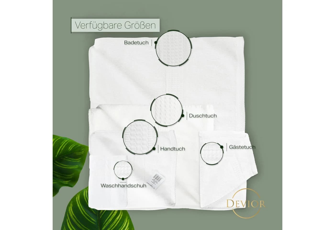 Devior Handtuch Set 4er 50x100 cm Baumwolle Türkis - Bild 4
