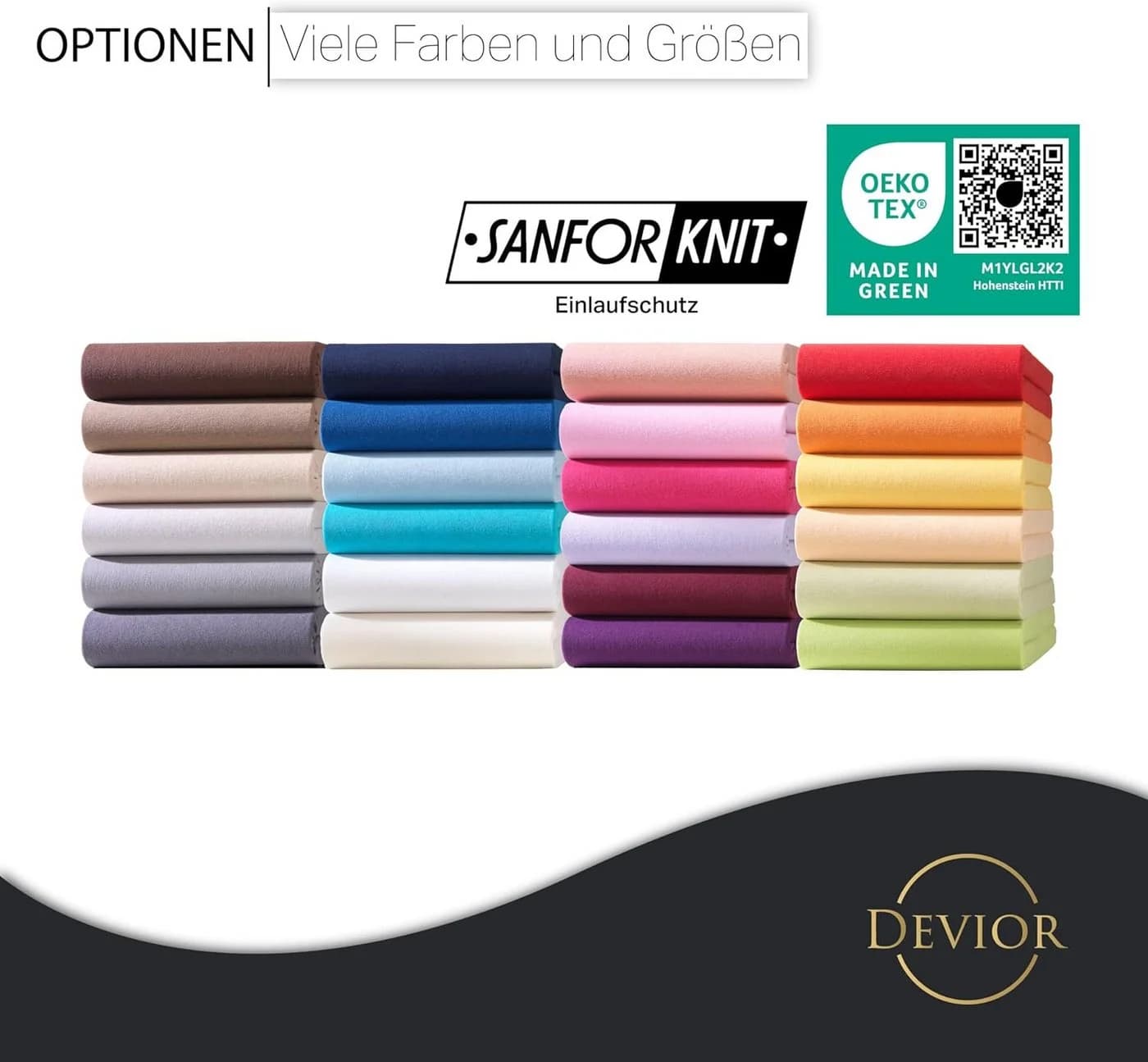 Devior Spannbettlaken 100% Baumwolle Jersey Gelb - Bild 5