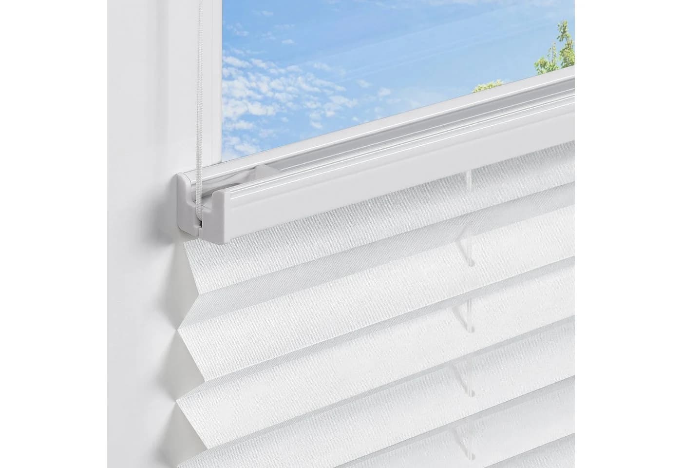 jalousiescout Plissee Premium Weiß Polyester ohne Bohren - Bild 3