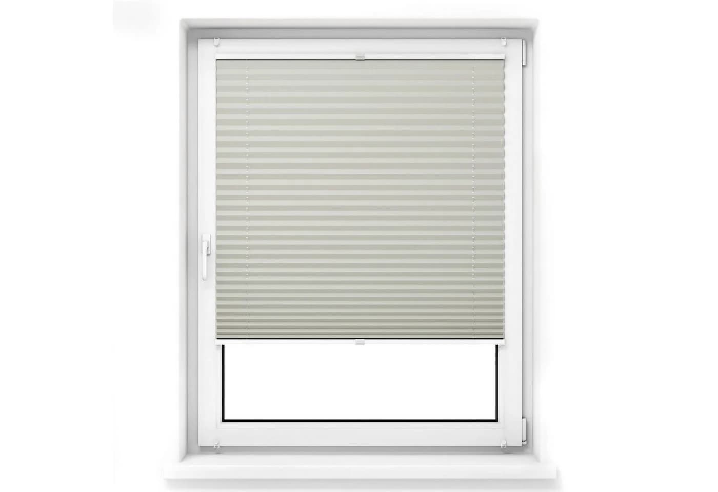 jalousiescout Plissee Pure Premium Grau Polyester ohne Bohren - Bild 2