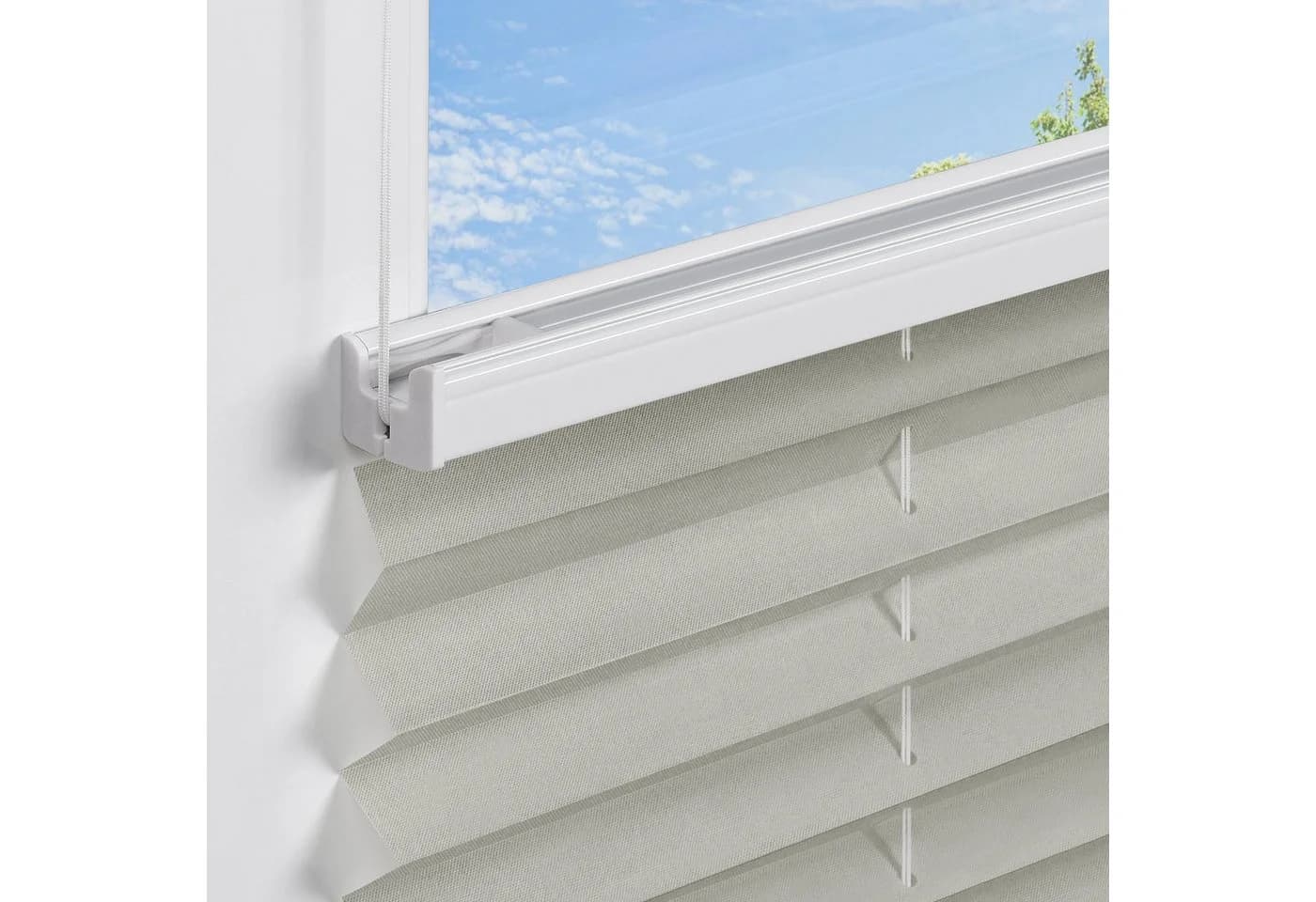 jalousiescout Plissee Pure Premium Grau Polyester ohne Bohren - Bild 3