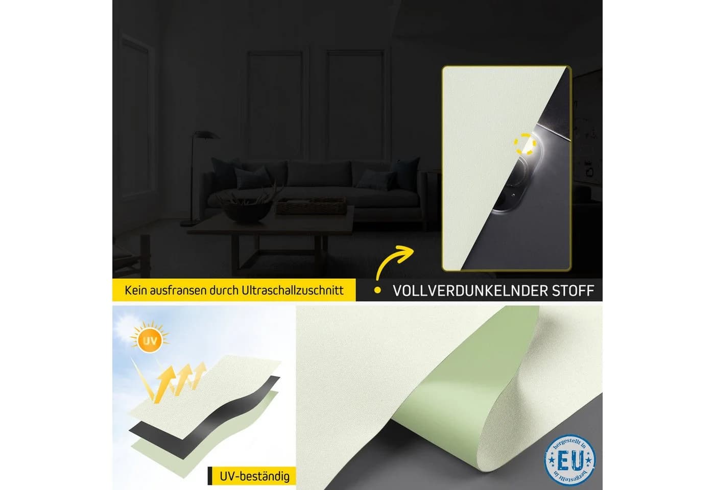 jalousiescout Verdunklungsrollo Beige Klemmfix ohne Bohren - Bild 3