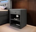 Luxusbetten24 Designer Nachttisch Amy mit Samtbezug Grau Bild 1