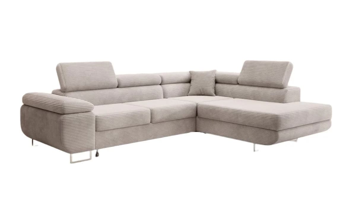 Luxusbetten24 Schlafsofa Aston Beige Cord mit Schlaffunktion - Bild 2