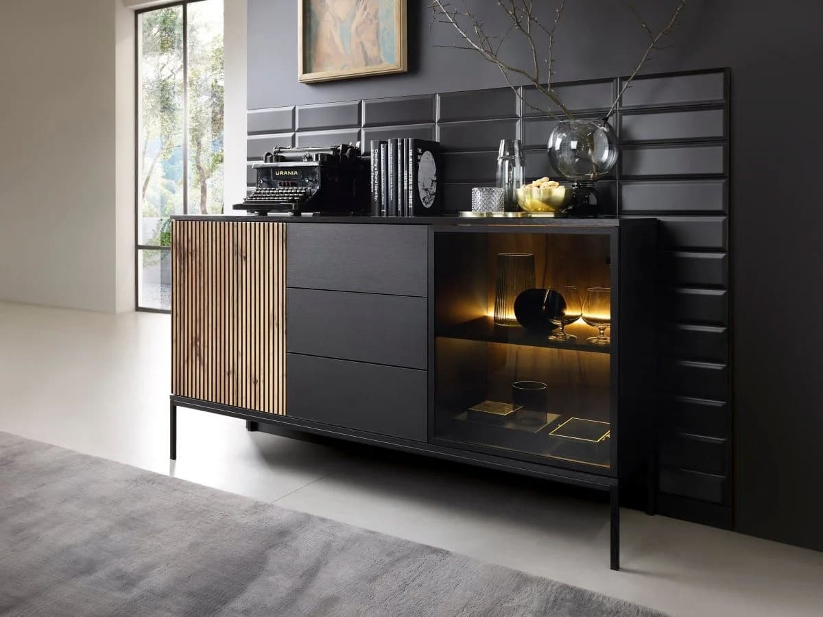 Luxusbetten24 Designer Kommode Nayra II Schwarz mit LED-Beleuchtung - Bild 2