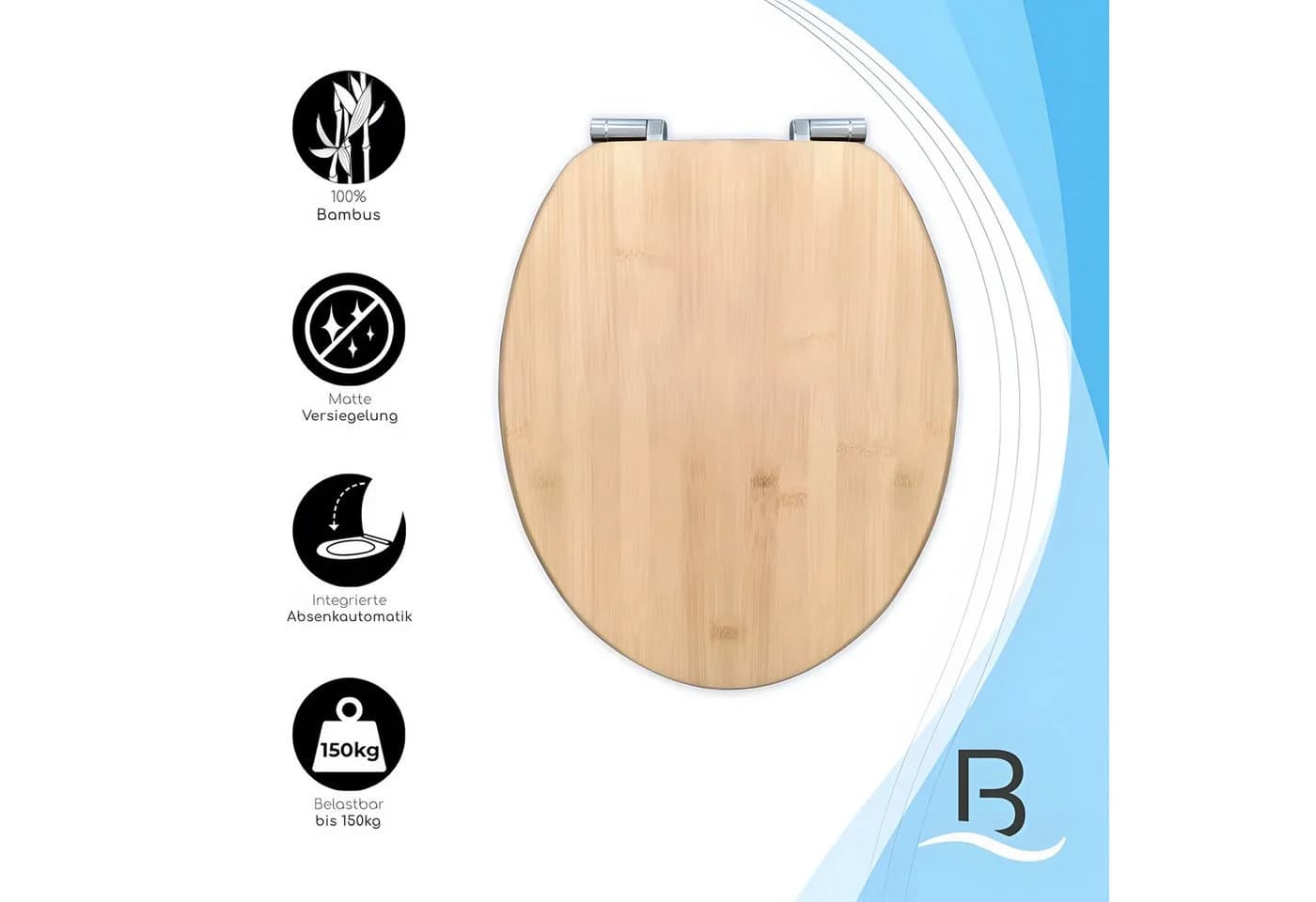 Bath4U WC-Sitz Bambus Soft-Close Absenkautomatik