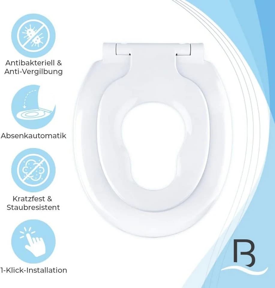 Bath4U WC-Sitz mit integriertem Kindersitz Absenkautomatik Weiß - Bild 4