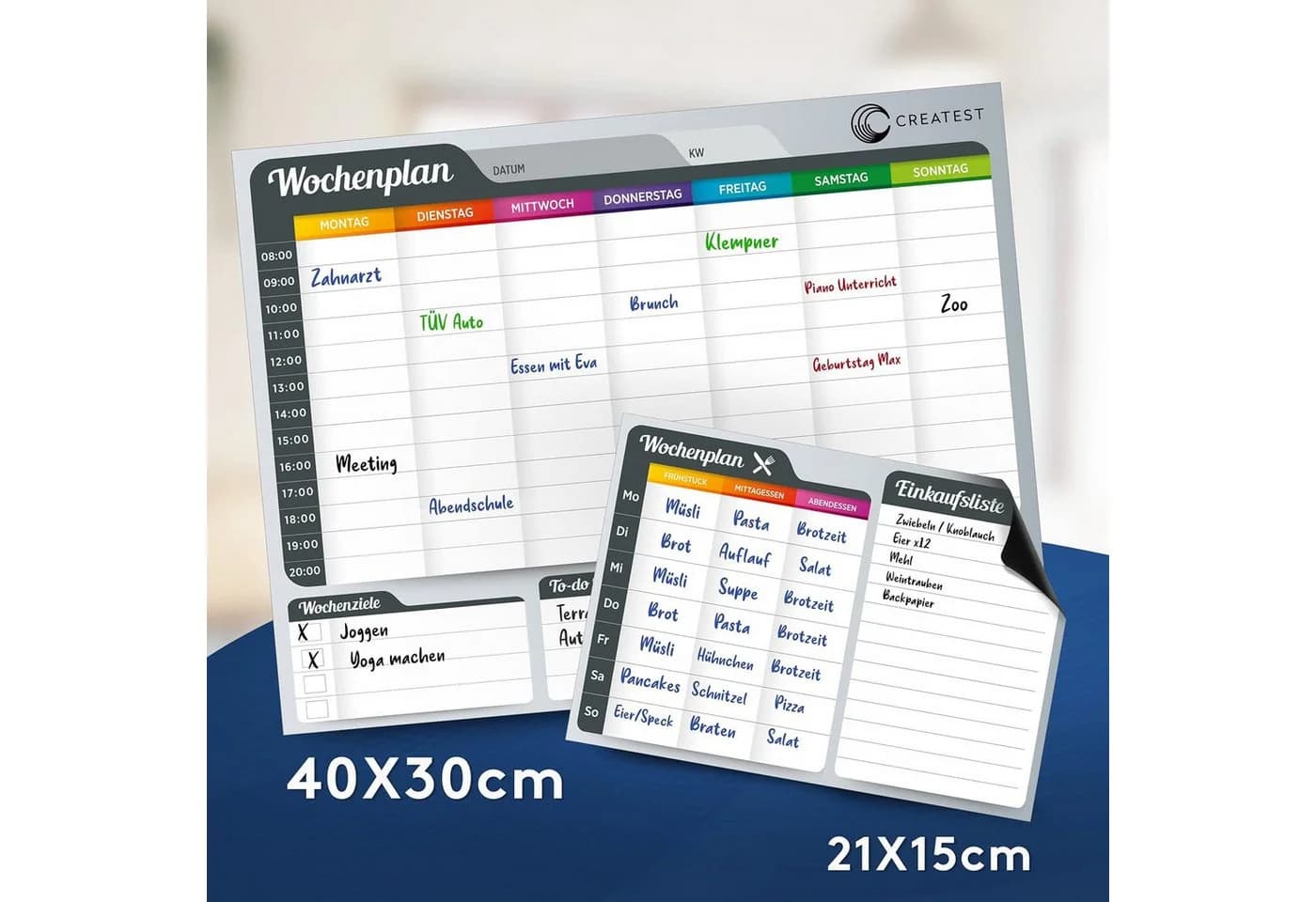 CREATEST Magnetischer Wochenplaner 40x30 cm mit Stiften - Bild 5