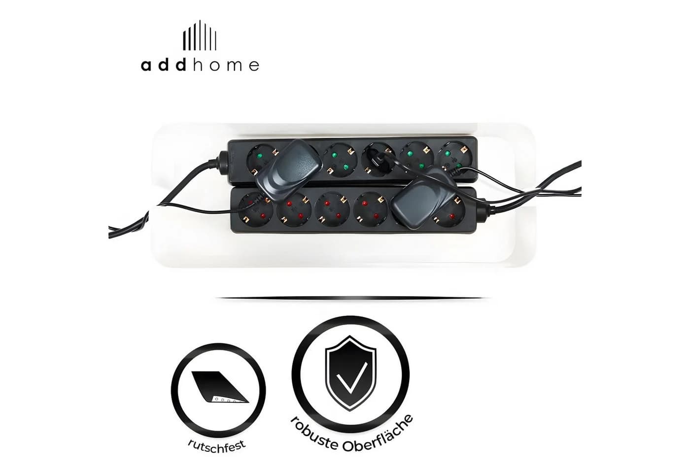 addhome Kabelbox 2er Set Weiß Bambus - Bild 4