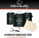 KitchenQuality Vorratsdose 3er-Set Metall Schwarz mit Schäler & Jutebeuteln Bild 1