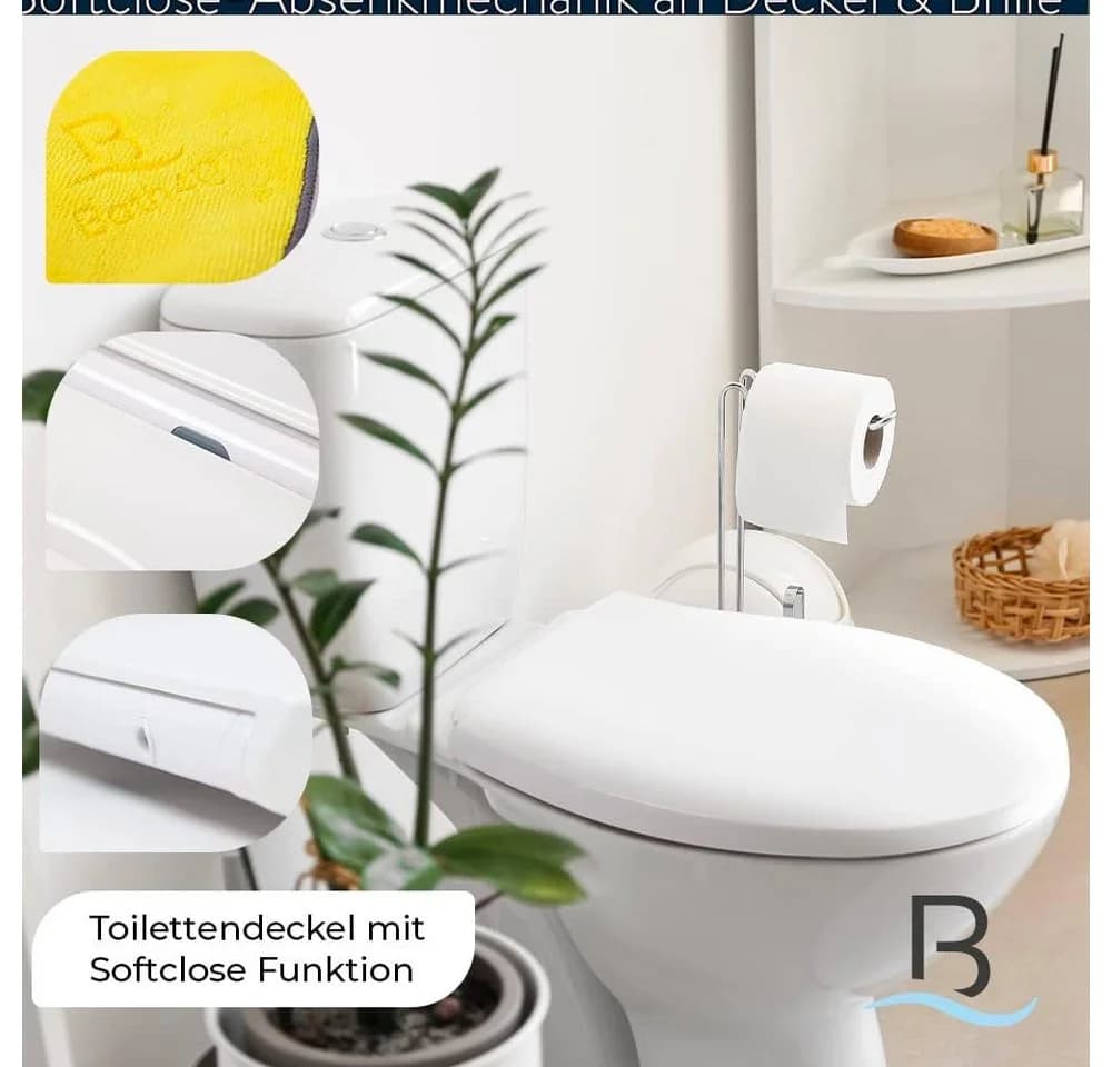 Bath4U WC-Sitz 37x46 cm Weiß Urea-Duroplast Absenkautomatik - Bild 3