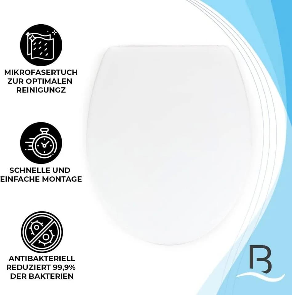 Bath4U WC-Sitz 37x46 cm Weiß Urea-Duroplast Absenkautomatik - Bild 5