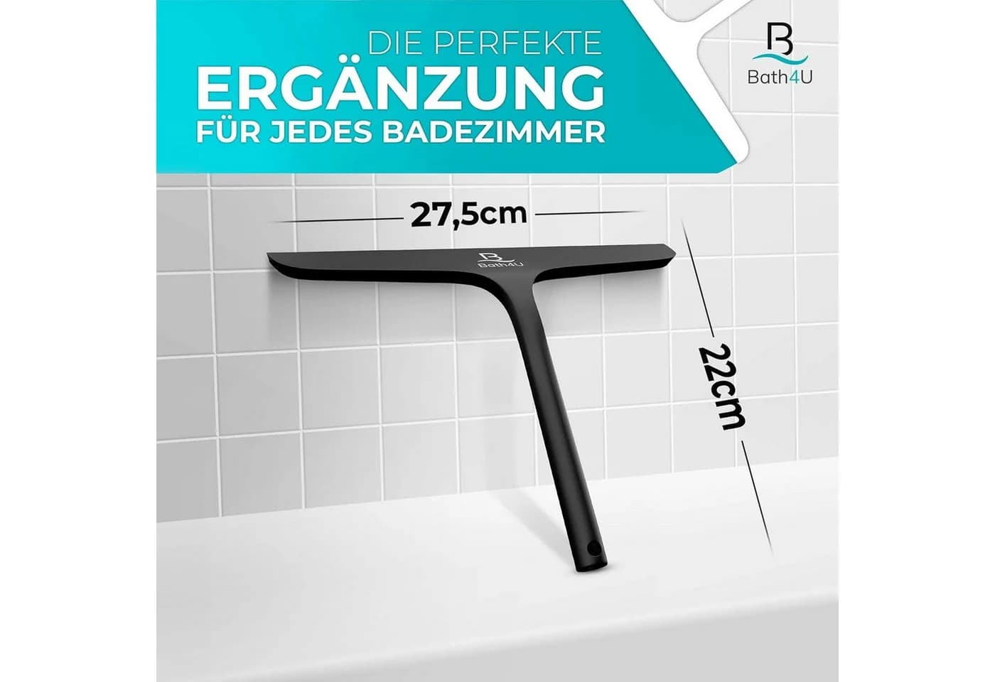 Bath4U Duschabzieher 27,5cm Silikon Edelstahl