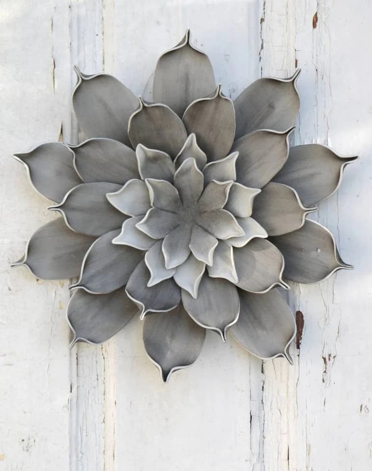 artplants Kunstblume Kamelienblüte STEINKA Grau Ø30cm
