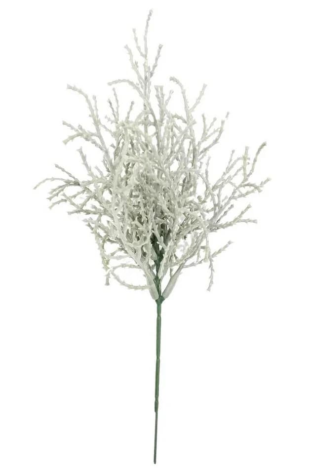 artplants Künstliche Zimmerpflanze Heiligenkraut Grau-Weiß 22 cm