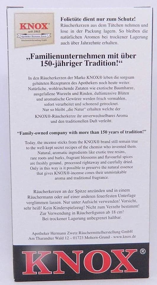 KNOX Räucherkerzen 24er Packung Weihnachtsduft - Bild 4