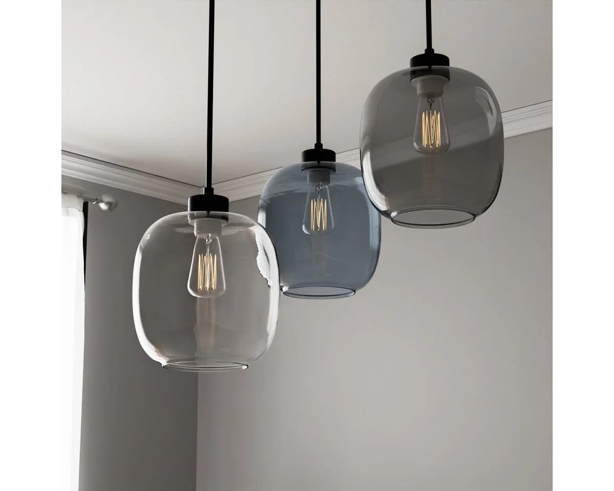 Liadomo Pendelleuchte Magellan Skandi-Look 3x Glas Rauchgrau/Blau/Transparent - Bild 2