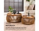Liadomo Couchtisch Laos 2er-Set Mangoholz Massiv Runde Platte Holzstreben Bild 1
