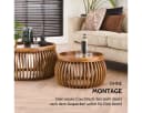 Liadomo Couchtisch Laos 2er-Set Mangoholz Massiv Runde Platte Holzstreben Bild 5