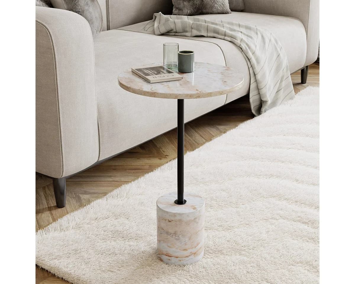 Liadomo Beistelltisch Goro Marmor rund Ø 36 cm