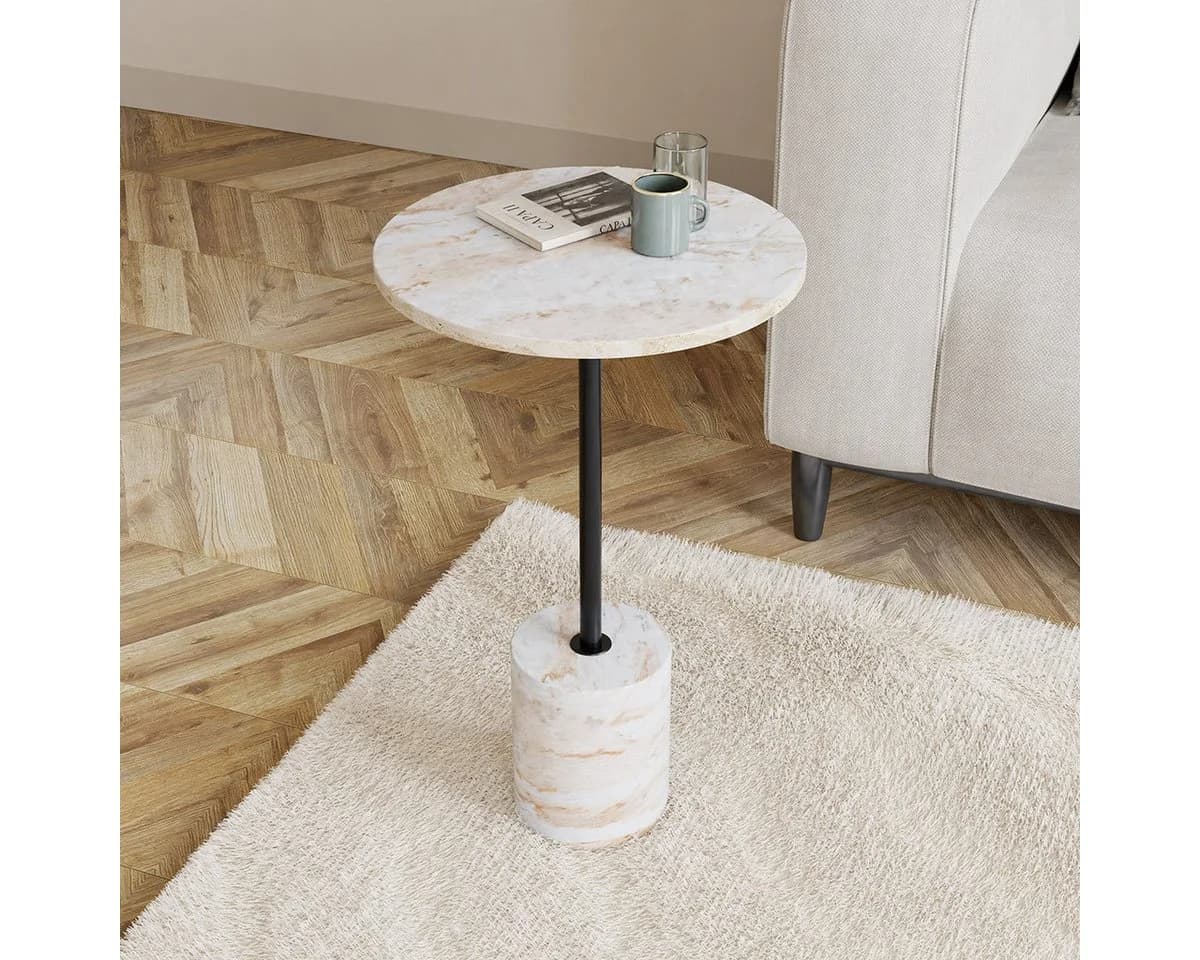 Liadomo Beistelltisch Goro Marmor rund Ø 36 cm - Bild 4