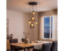Liadomo Pendelleuchte Vetro 5-flammig Rauchglas Schwarz E27 LED Bild 1