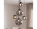 Liadomo Pendelleuchte Vetro 5-flammig Rauchglas Schwarz E27 LED Bild 5