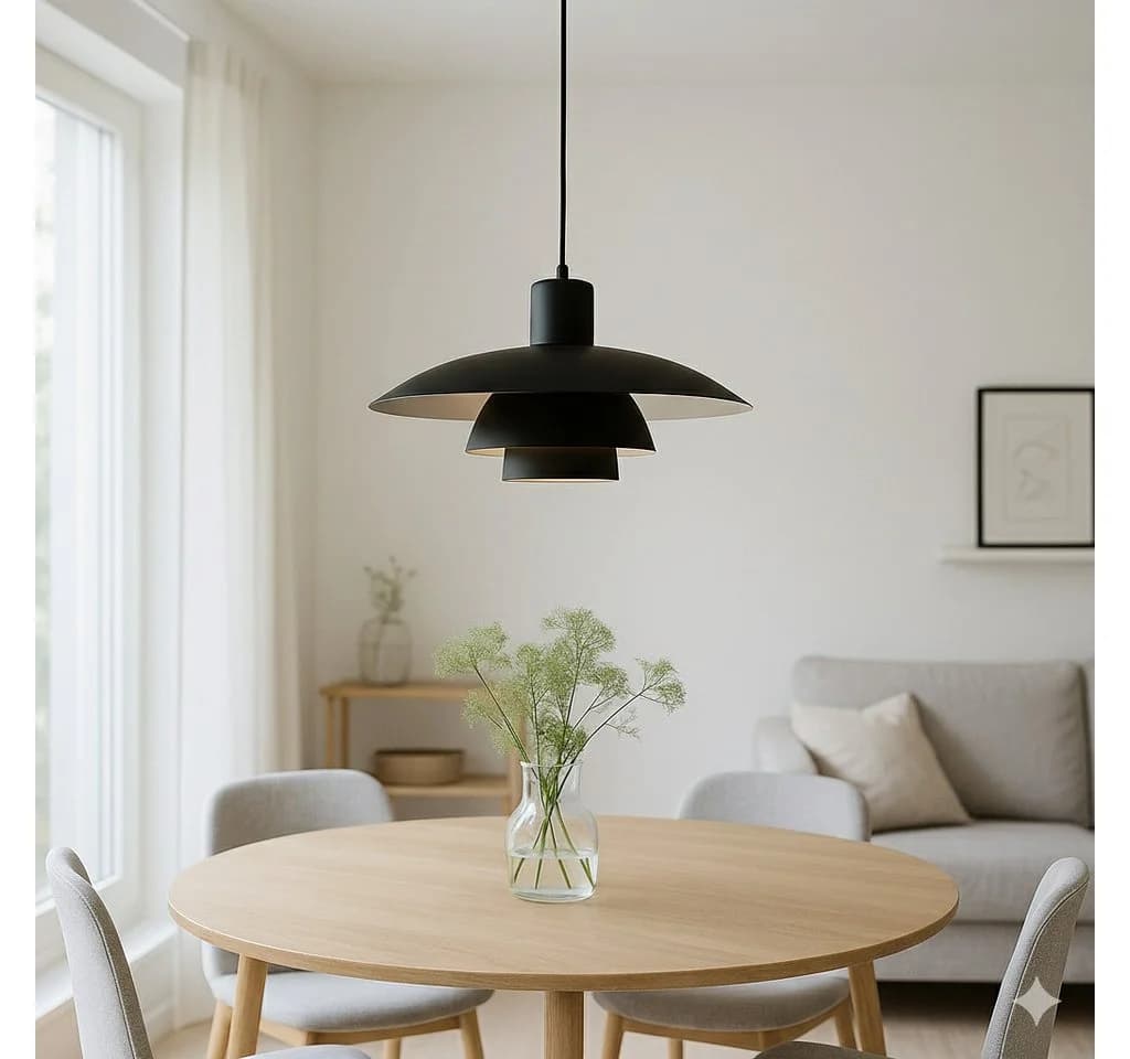 Liadomo Pendelleuchte Kiruna Schwarz E27 Skandi-Stil Esstischlampe - Bild 2