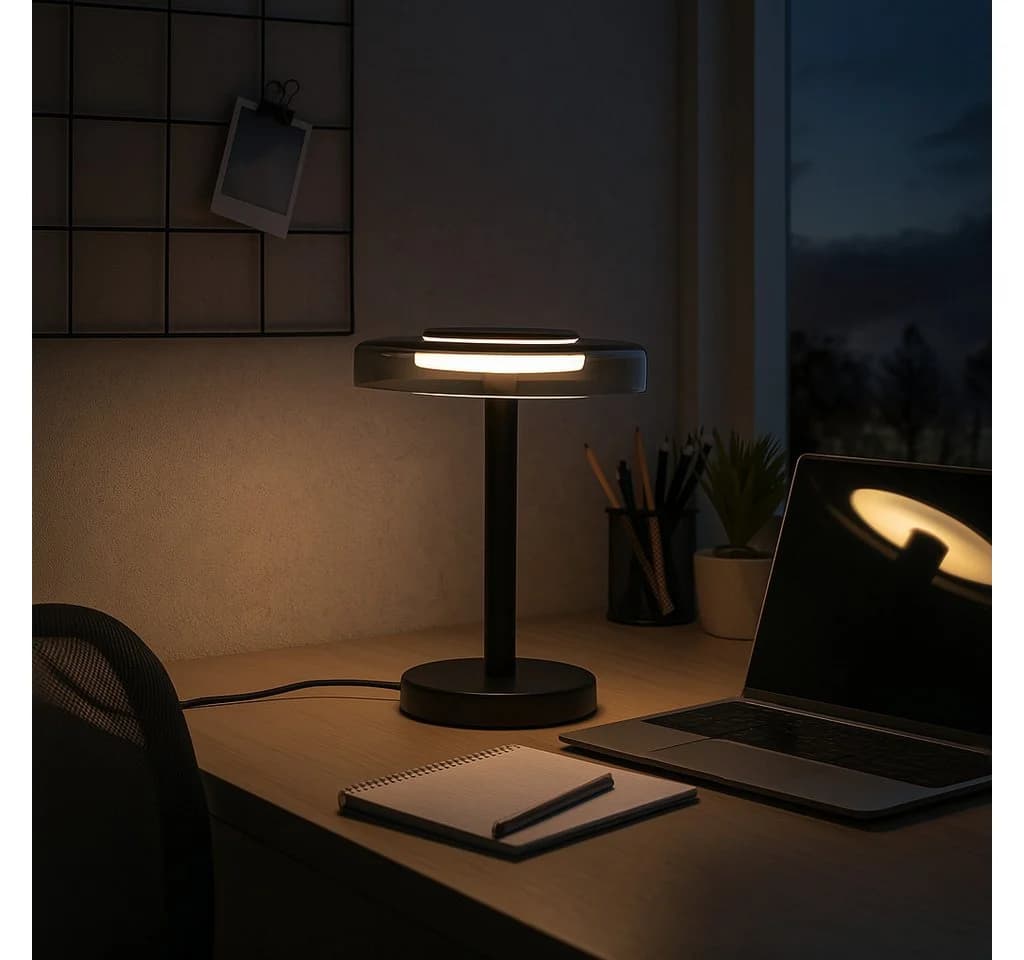 Liadomo LED Tischleuchte Volos, Warmweiß, Opalglas/Klarglas, Modernes Design - Bild 3