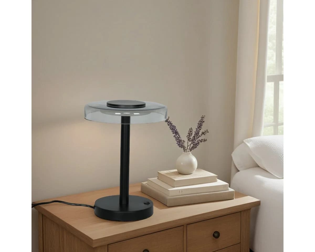 Liadomo LED Tischleuchte Volos, Warmweiß, Opalglas/Klarglas, Modernes Design - Bild 4