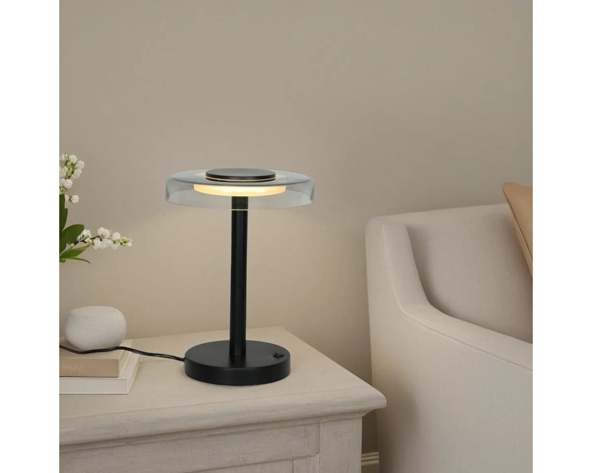 Liadomo LED Tischleuchte Volos, Warmweiß, Opalglas/Klarglas, Modernes Design - Bild 5