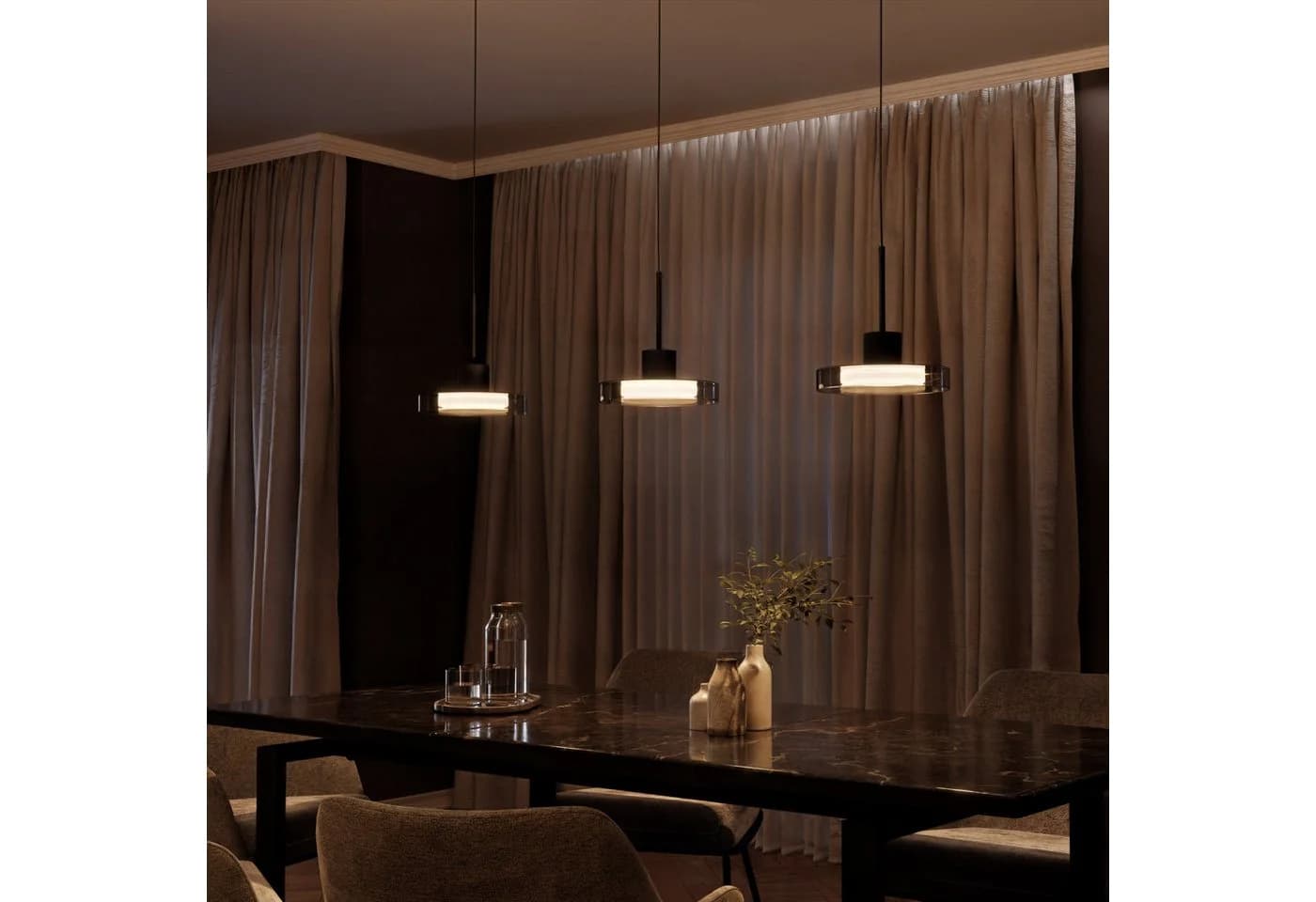 Liadomo LED Pendelleuchte Volos dimmbar Glas Schwarz Grau - Bild 3