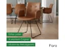 CASA DOMA Esszimmerstuhl Faro mit Armlehnen, Leder, Cognacbraun, Kufengestell Bild 1