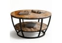 Liadomo Couchtisch Gianna Runde Mangoholz Massiv Metallgestell Schwarz Bild 2