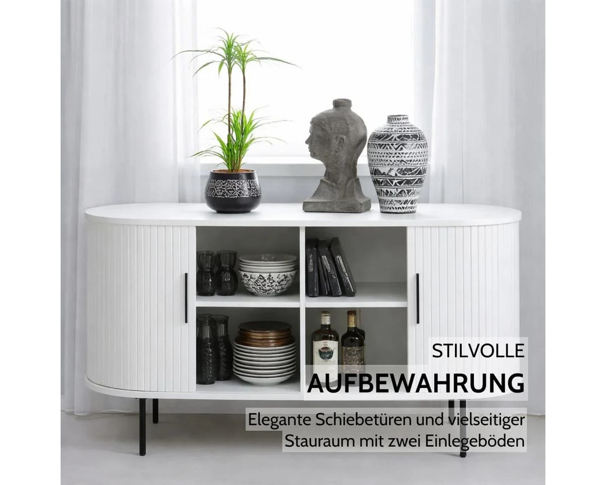 Liadomo Sideboard Uriel mit Lamellenfronten und Metallfüßen - Bild 3