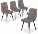 Liadomo Polsterstuhl Lissabon 4er Set Grau Metall Schwarz Bild 2