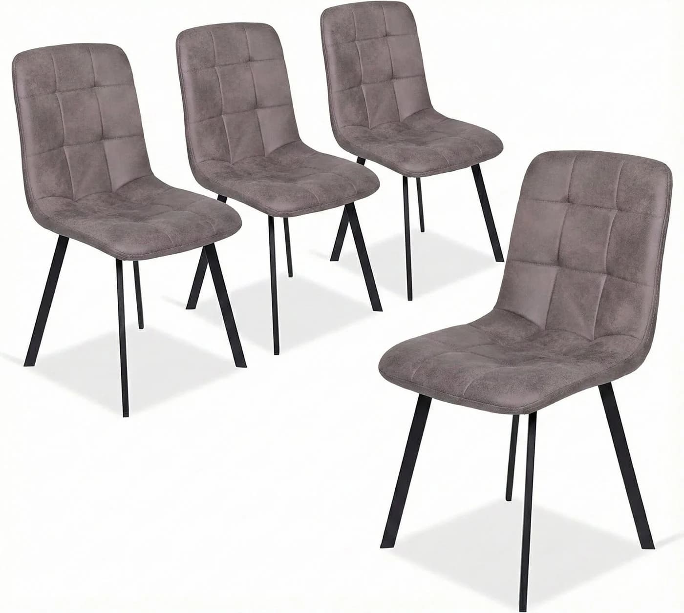 Liadomo Polsterstuhl Lissabon 4er Set Grau Metall Schwarz - Bild 2
