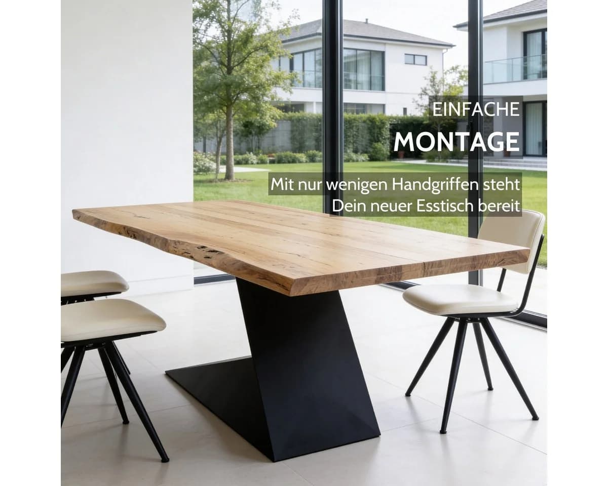Liadomo Esstisch Garda Massivholz Akazie Industrial Design - Bild 5