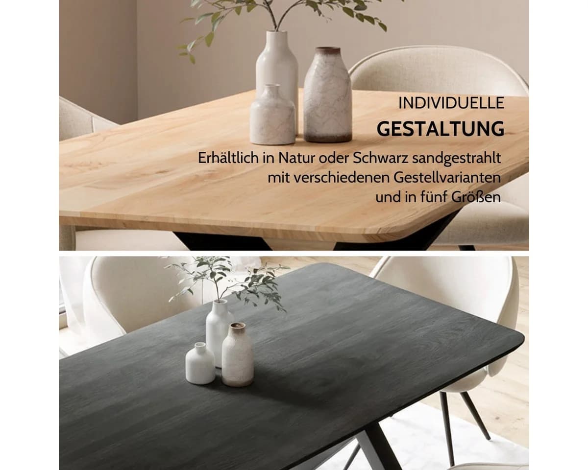 Liadomo Esstisch Gubio Massivholz Akazie Metallgestell - Bild 4
