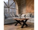 Liadomo Couchtisch Boston Akazie Massivholz Metallgestell Bild 1