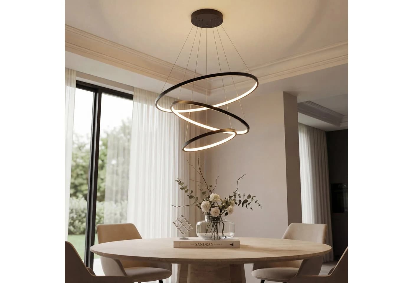 CASA DOMA LED Pendelleuchte Evora Schwarz/Weiß Dimmbar Smarte Hängelampe - Bild 2