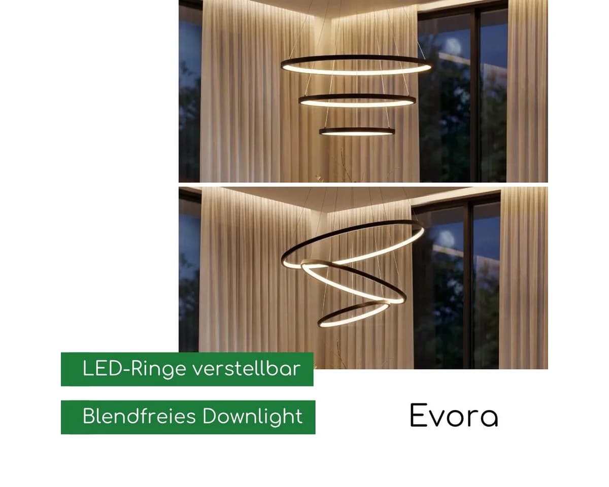 CASA DOMA LED Pendelleuchte Evora Schwarz/Weiß Dimmbar Smarte Hängelampe - Bild 3
