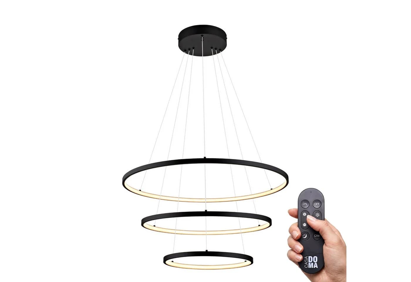 CASA DOMA LED Pendelleuchte Evora Schwarz/Weiß Dimmbar Smarte Hängelampe - Bild 5