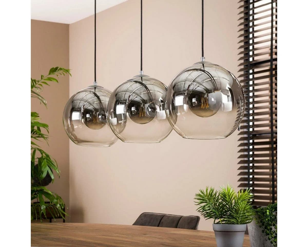 Liadomo Pendelleuchte Boise 3-flammig Rauchglas E27 Modern