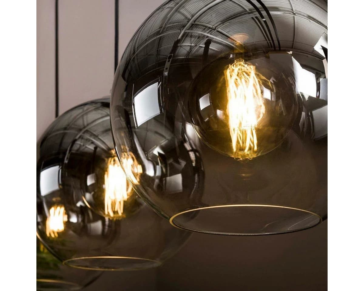 Liadomo Pendelleuchte Boise 3-flammig Rauchglas E27 Modern - Bild 4