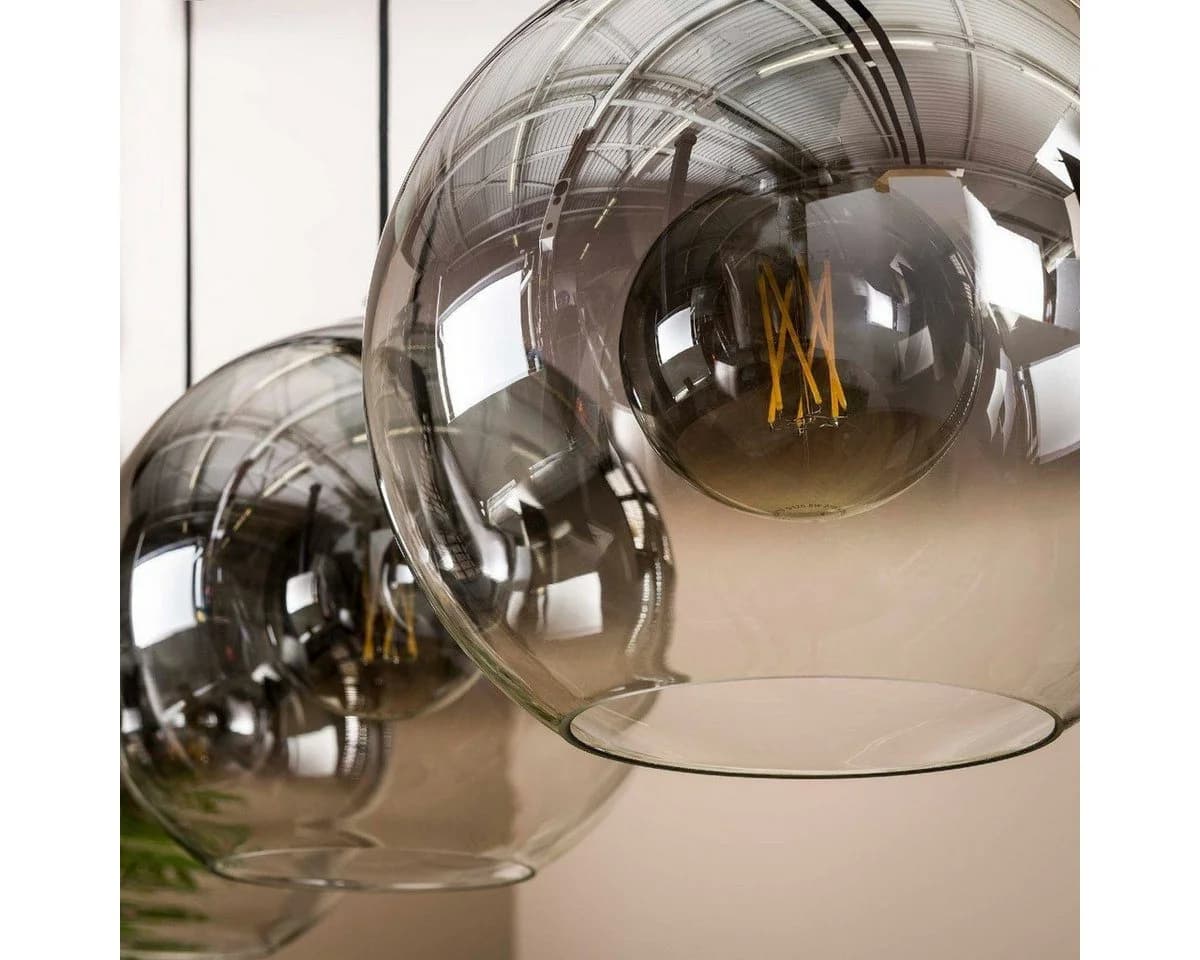 Liadomo Pendelleuchte Boise 3-flammig Rauchglas E27 Modern - Bild 5